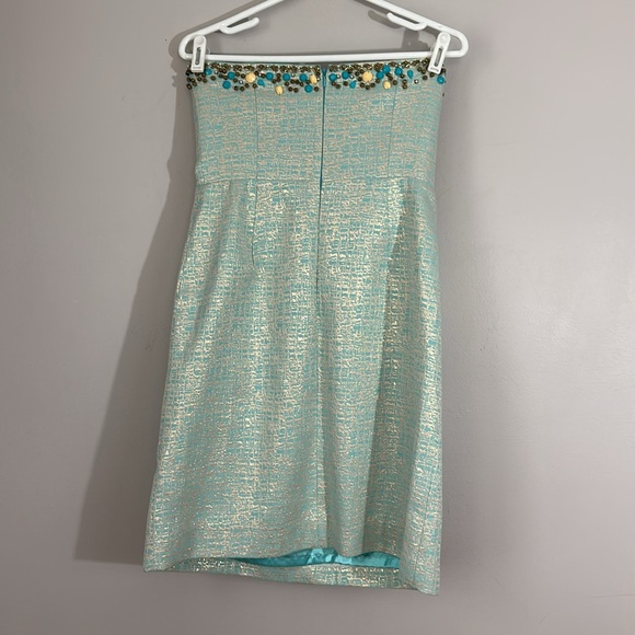 Lilly Pulitzer Raya Dress Mint Teal Jeweled Size 8 - Picture 4 of 6